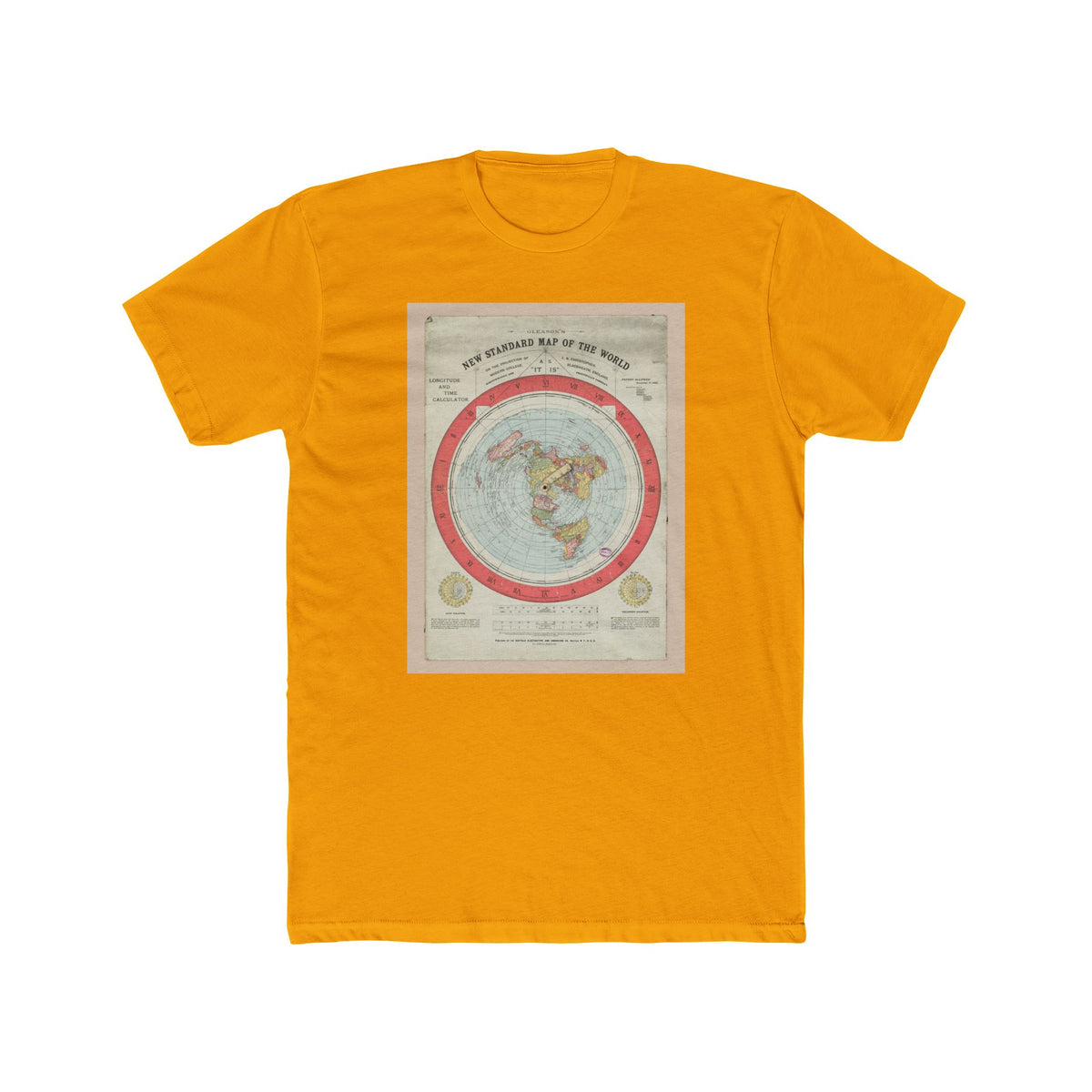 Gleason's New Standard Map of the World, 1892 | Unisex Cotton Crew Tee