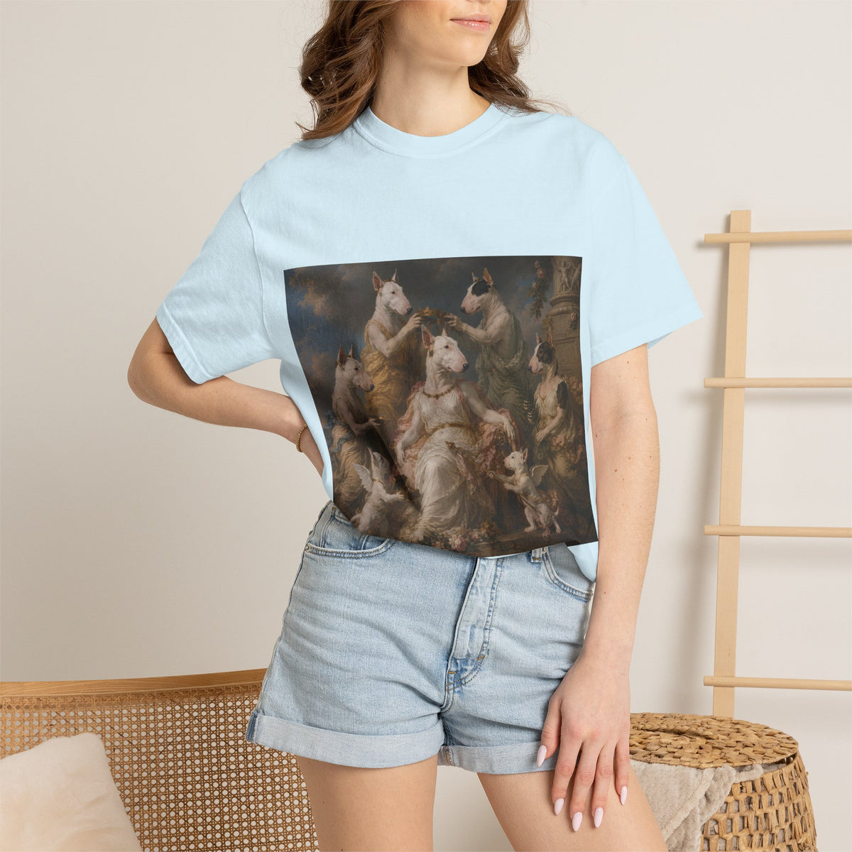 Bull Terrier Themire Crowned by the Graces — after the Sevres Manufactory, 1777 | Garment-Dyed Tee