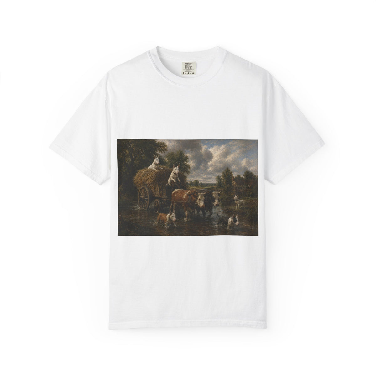 Bull Terrier The Hay Wain — after John Constable, 1821 | Garment-Dyed Tee