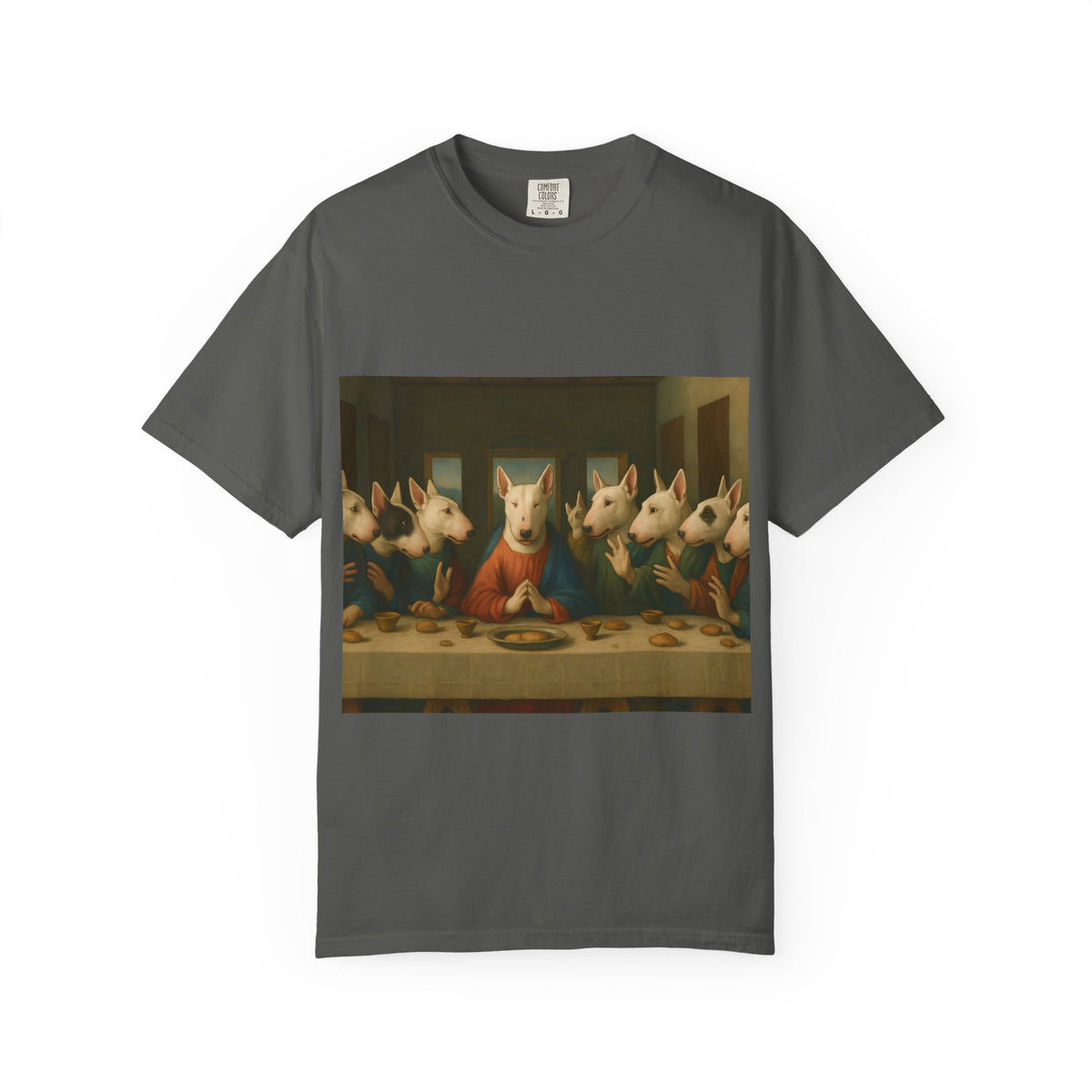 Bull Terrier The Last Supper — after Leonardo da Vinci, 1498 | Garment-Dyed Tee