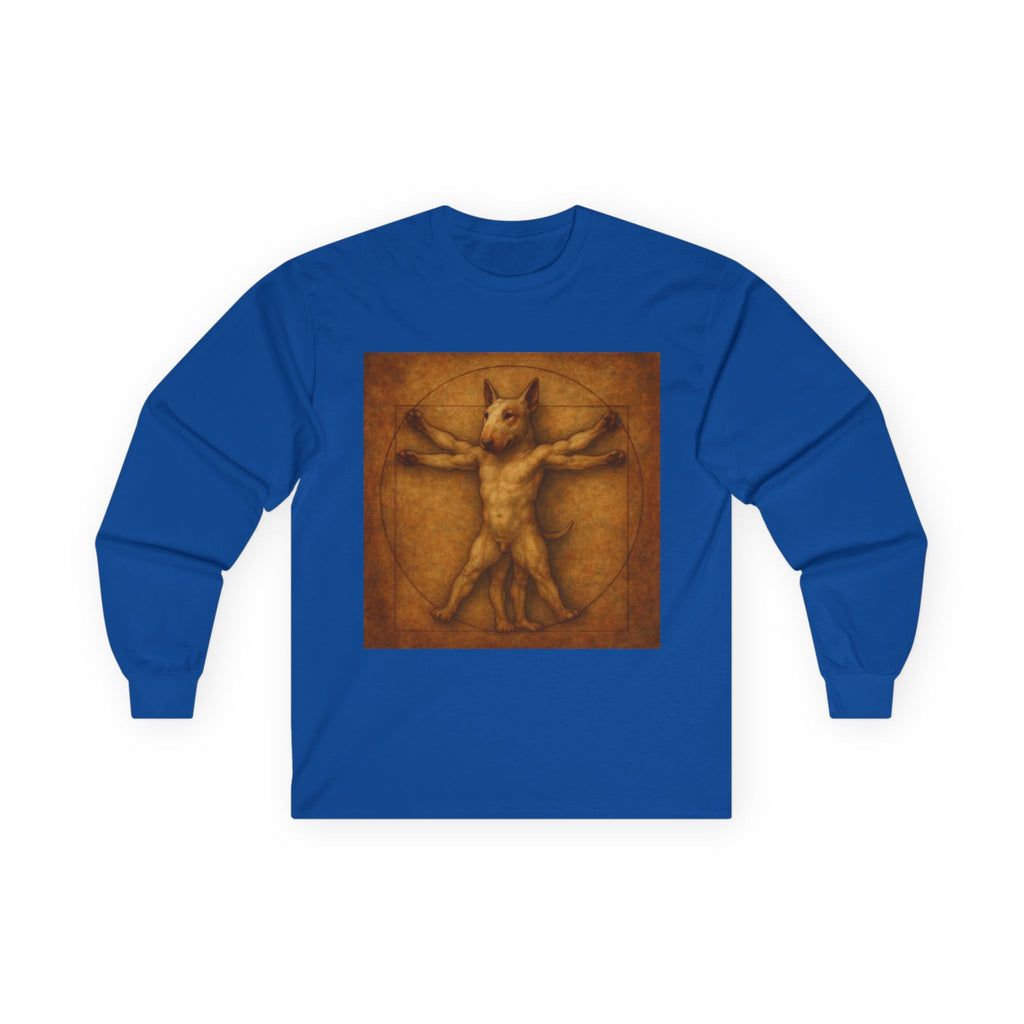 Bull Terrier Vitruvian Man — after Leonardo da Vinci, c.1490 | Long Sleeve