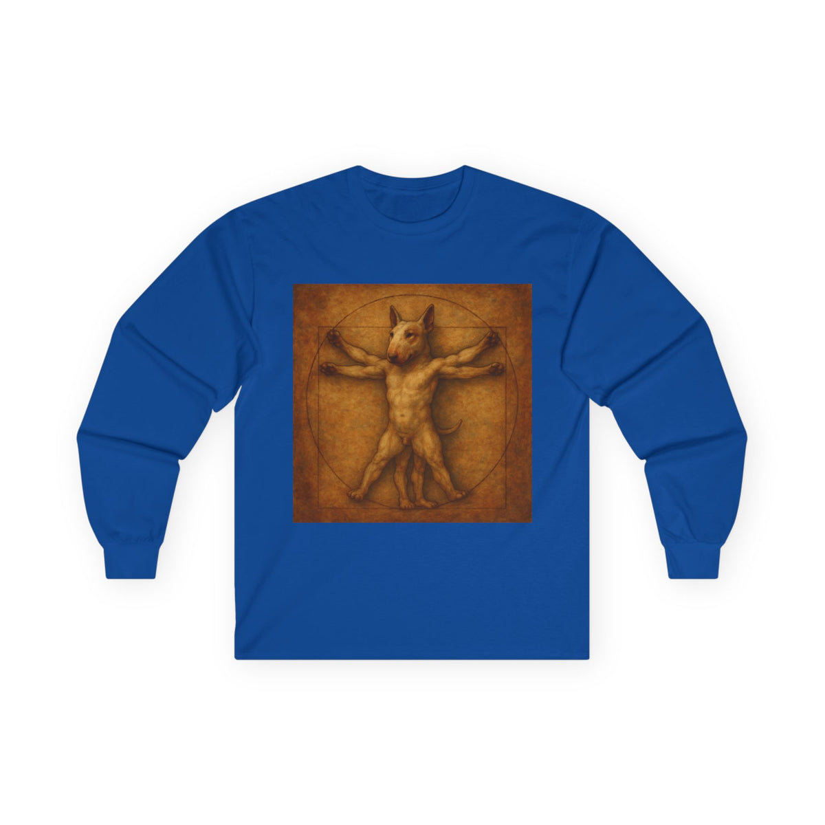 Bull Terrier Vitruvian Man — after Leonardo da Vinci, c.1490 | Long Sleeve