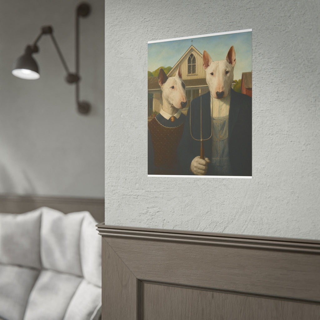 Bull Terrier American Gothic — after Grant Wood, 1930 | Print