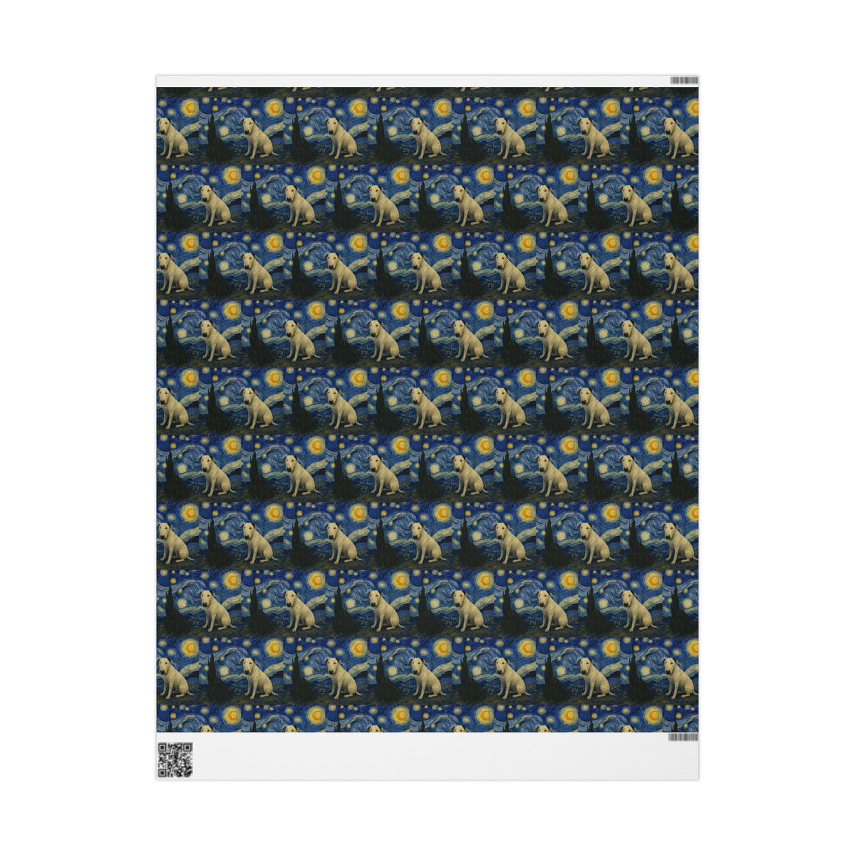 Bull Terrier The Starry Night — after Vincent van Gogh, 1889 | Wrapping Paper