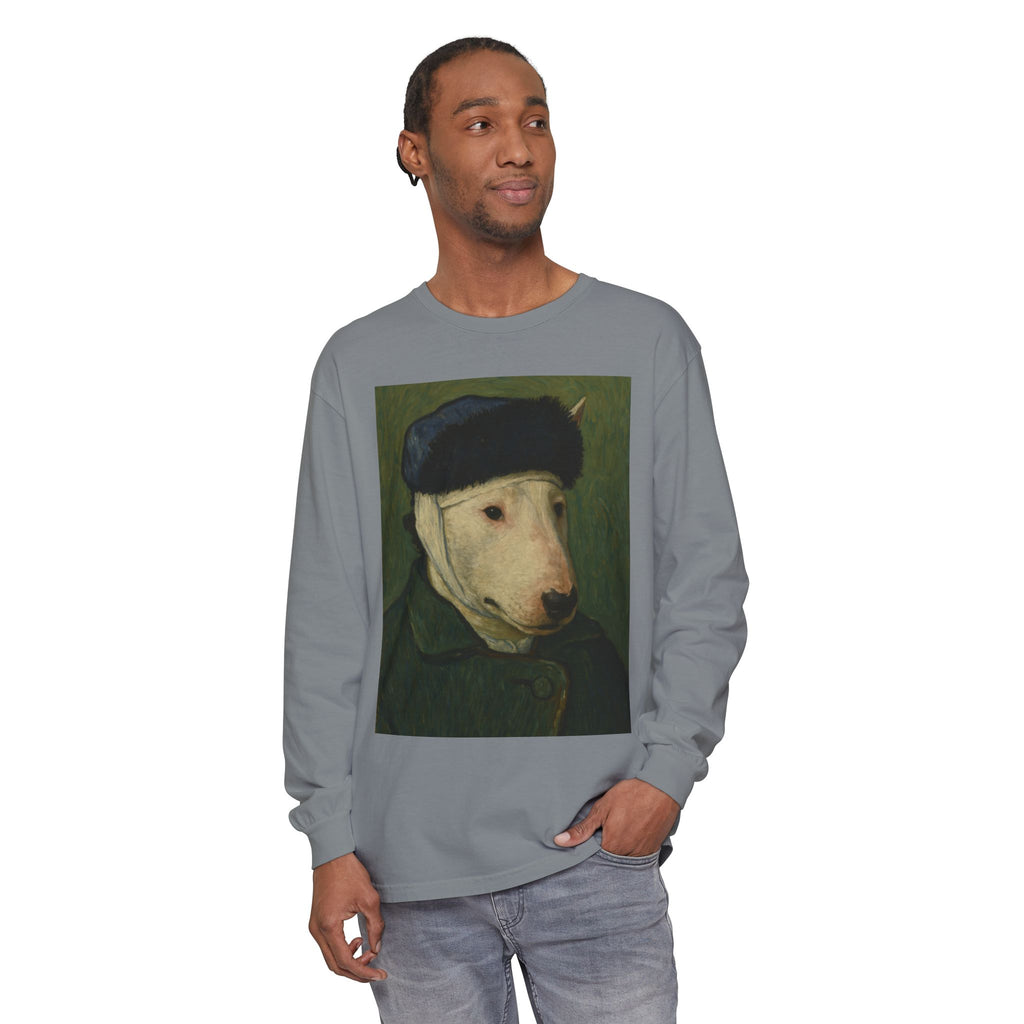 Bull Terrier Self-Portrait with Bandaged Ear — after Vincent van Gogh, 1889 | Long Sleeve