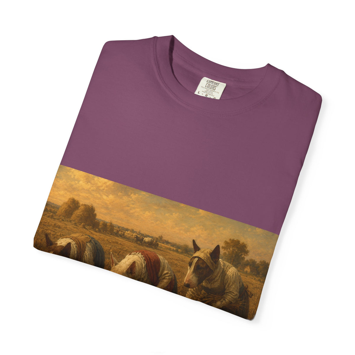 Bull Terrier The Gleaners — after Jean-Francois Millet, 1857 | Garment-Dyed Tee