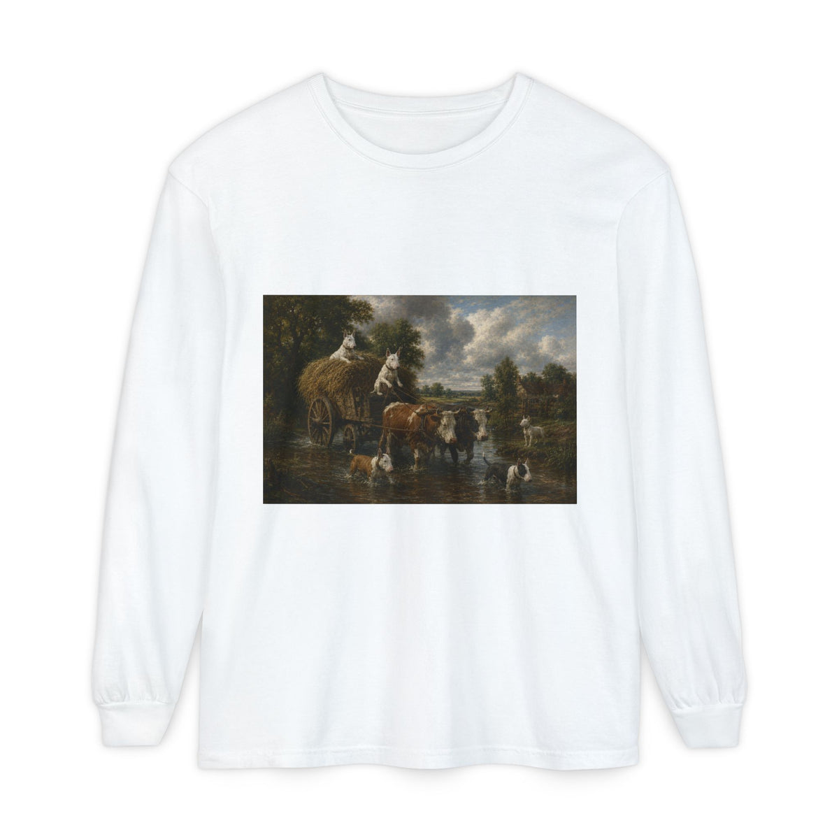 Bull Terrier The Hay Wain — after John Constable, 1821 | Long Sleeve