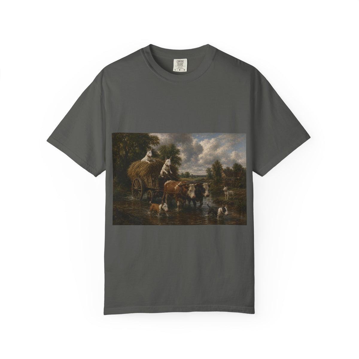 Bull Terrier The Hay Wain — after John Constable, 1821 | Garment-Dyed Tee