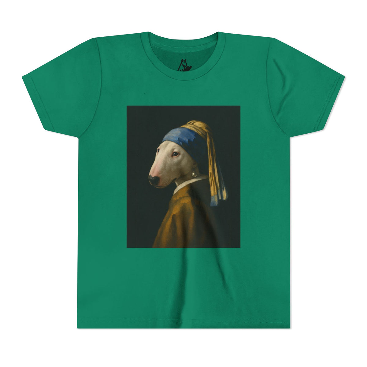 Bull Terrier Girl with a Pearl Earring — after Johannes Vermeer, c.1665 | Youth Tee