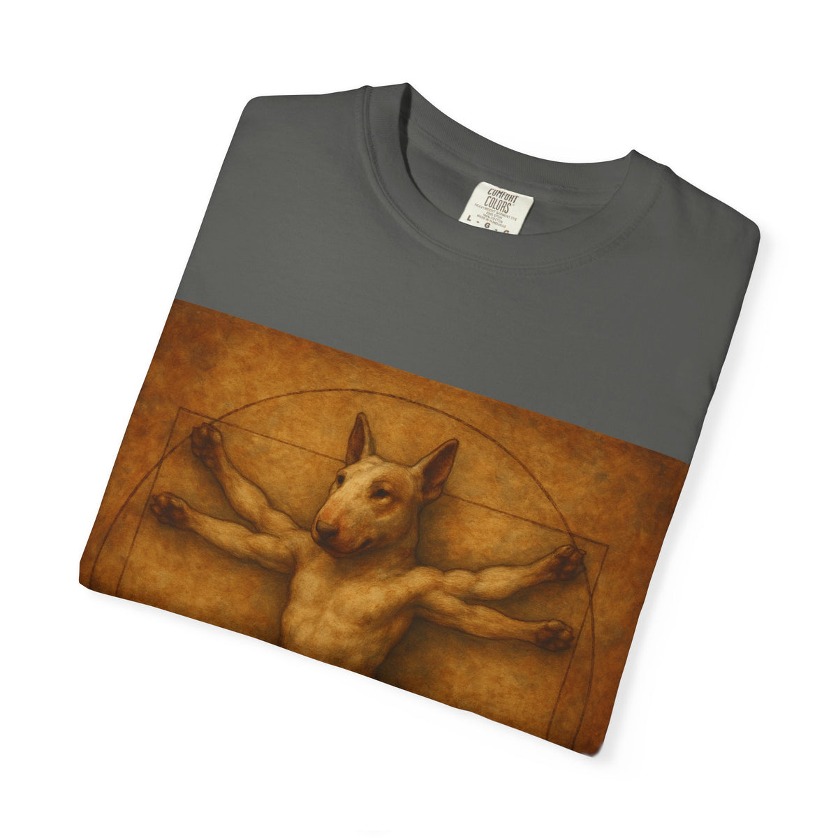 Bull Terrier Vitruvian Man — after Leonardo da Vinci, c.1490 | Garment-Dyed Tee