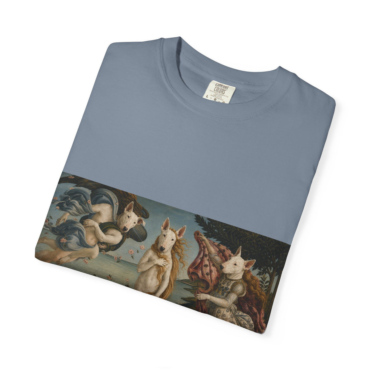 Bull Terrier The Birth of Venus — after Sandro Botticelli, c.1485 | Garment-Dyed Tee