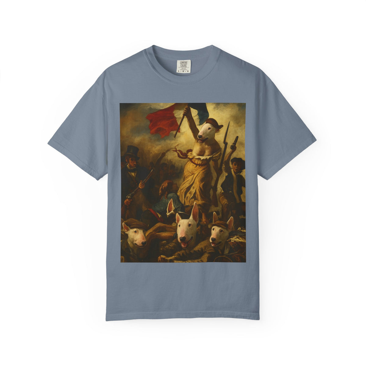 Bull Terrier Liberty Leading the People — after Eugene Delacroix, 1830 | Garment-Dyed Tee