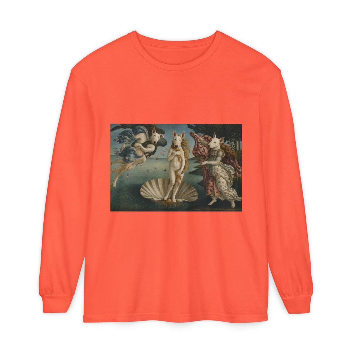 Bull Terrier The Birth of Venus — after Sandro Botticelli, c.1485 | Long Sleeve