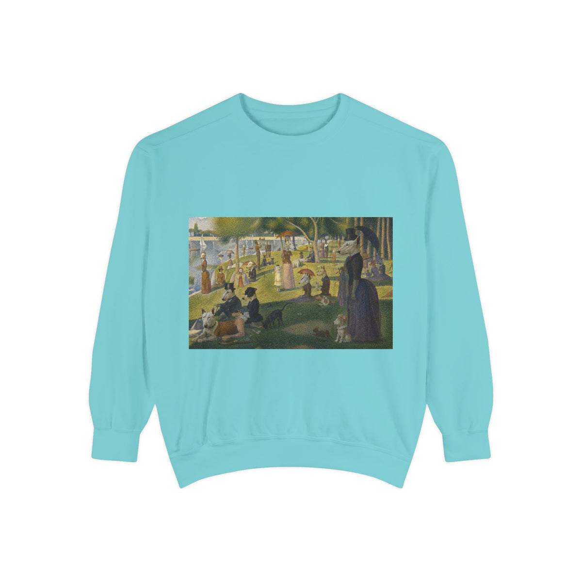 Bull Terrier A Sunday Afternoon on La Grande Jatte — after Georges Seurat, 1886 | Crewneck