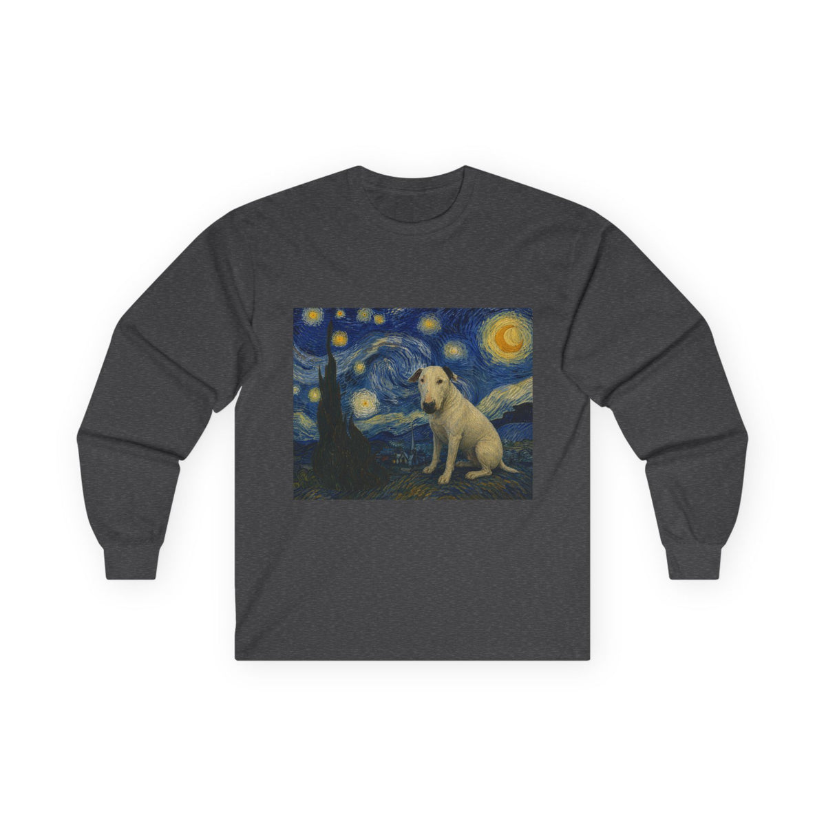 Bull Terrier Starry Night — after Vincent van Gogh, 1889 | Long Sleeve