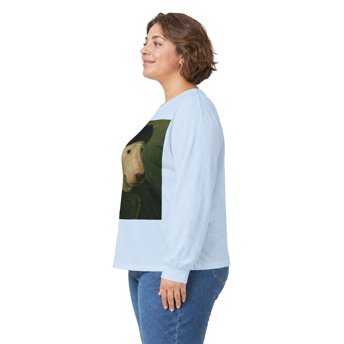 Bull Terrier Self Portrait Bandaged Ear — after Vincent van Gogh, 1889 | Long Sleeve