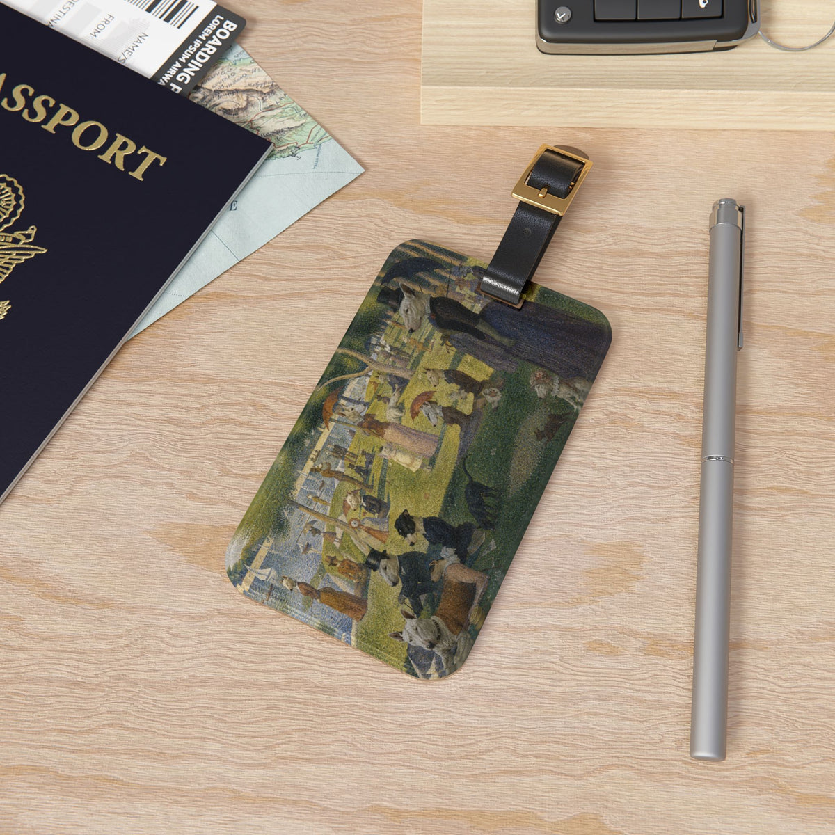 Bull Terrier A Sunday Afternoon on La Grande Jatte — after Georges Seurat, 1886 | Luggage Tag