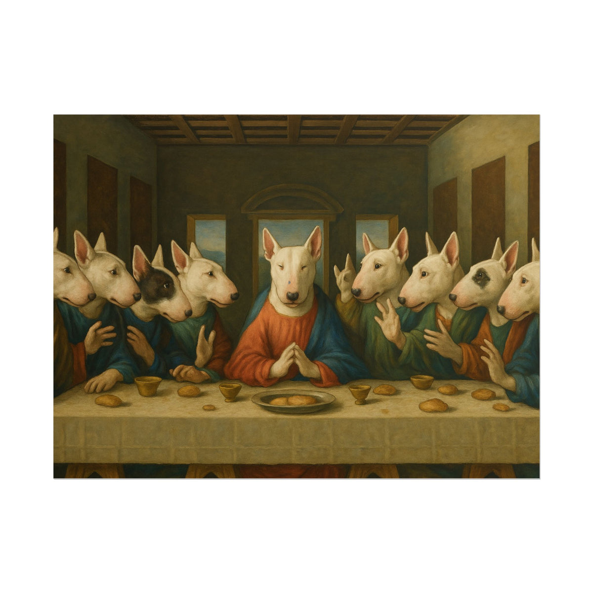 Bull Terrier The Last Supper — after Leonardo da Vinci, 1498 | Print