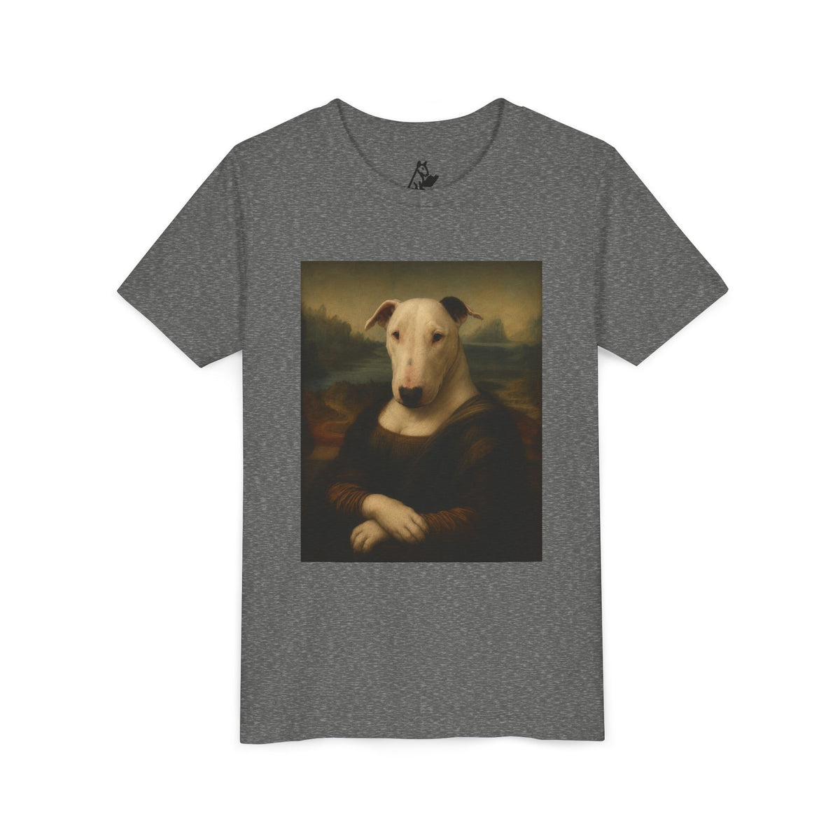 Bull Terrier Mona Lisa — after Leonardo da Vinci, c.1503 | Youth Tee