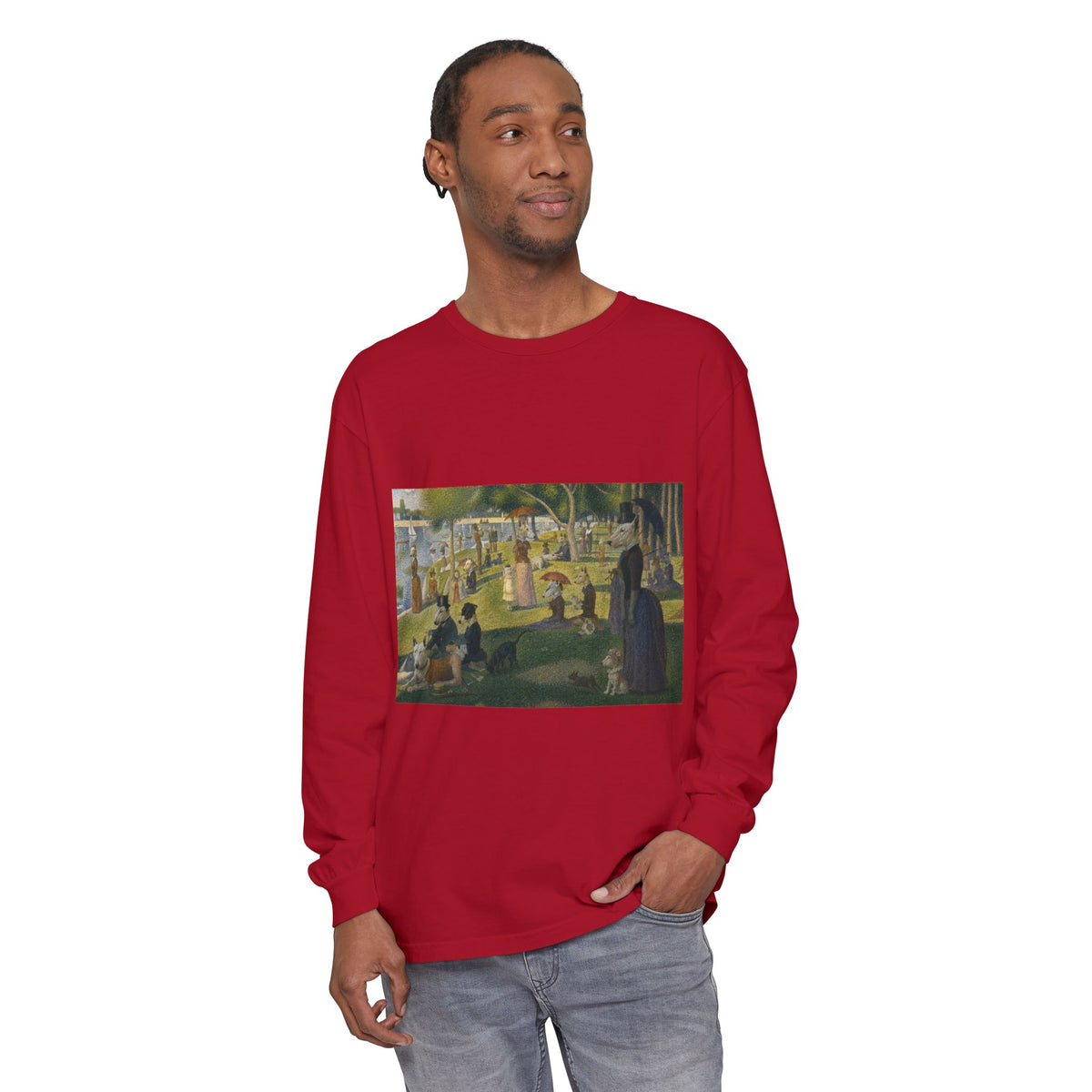 Bull Terrier A Sunday Afternoon on La Grande Jatte — after Georges Seurat, 1886 | Long Sleeve