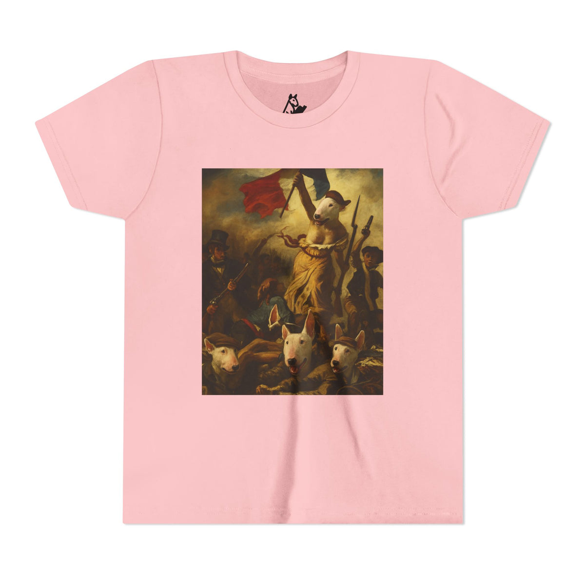 Bull Terrier Liberty Leading the People — after Eugene Delacroix, 1830 | Youth Tee