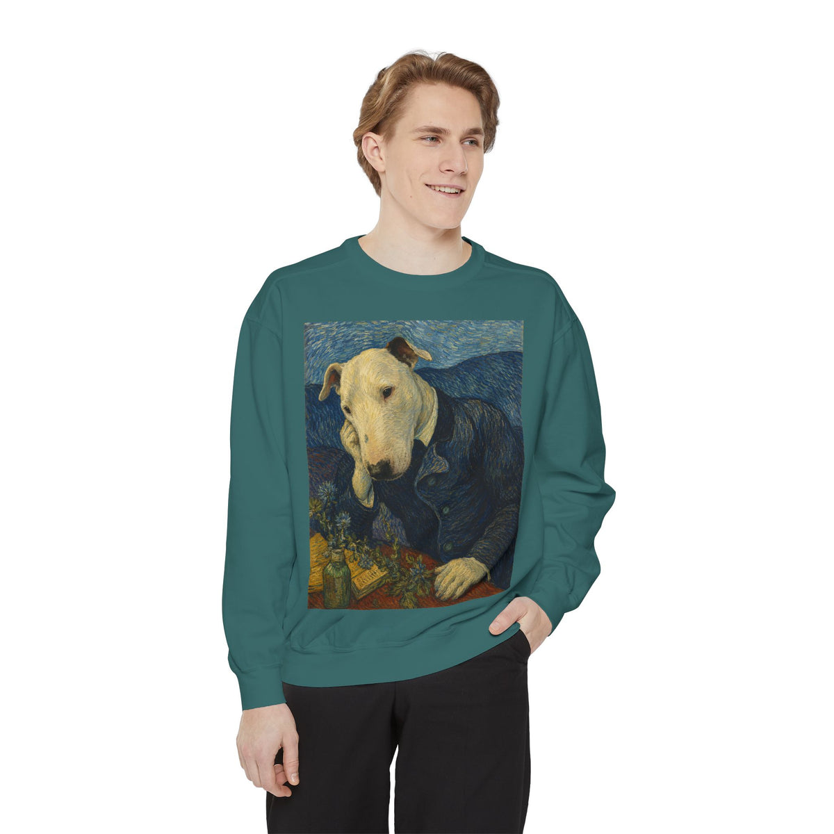 Bull Terrier Portrait of Doctor Gachet — after Vincent van Gogh, 1890 | Crewneck
