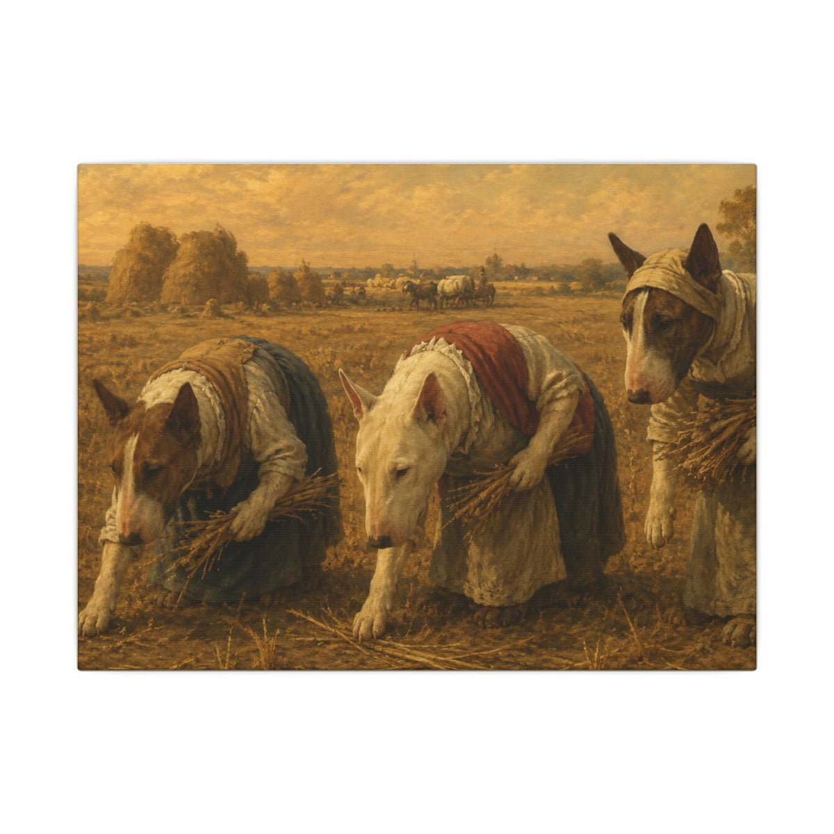 Bull Terrier The Gleaners — after Jean-Francois Millet, 1857 | Canvas