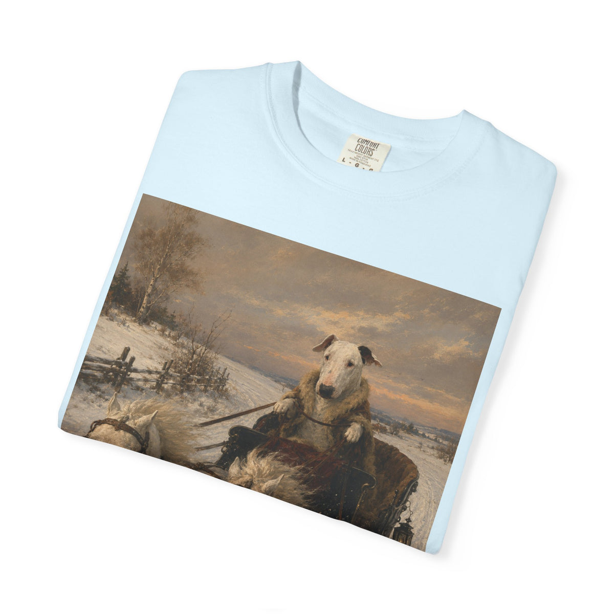 Bull Terrier Sleigh Ride — after Alfred Wierusz-Kowalski, c.1890 | Garment-Dyed Tee