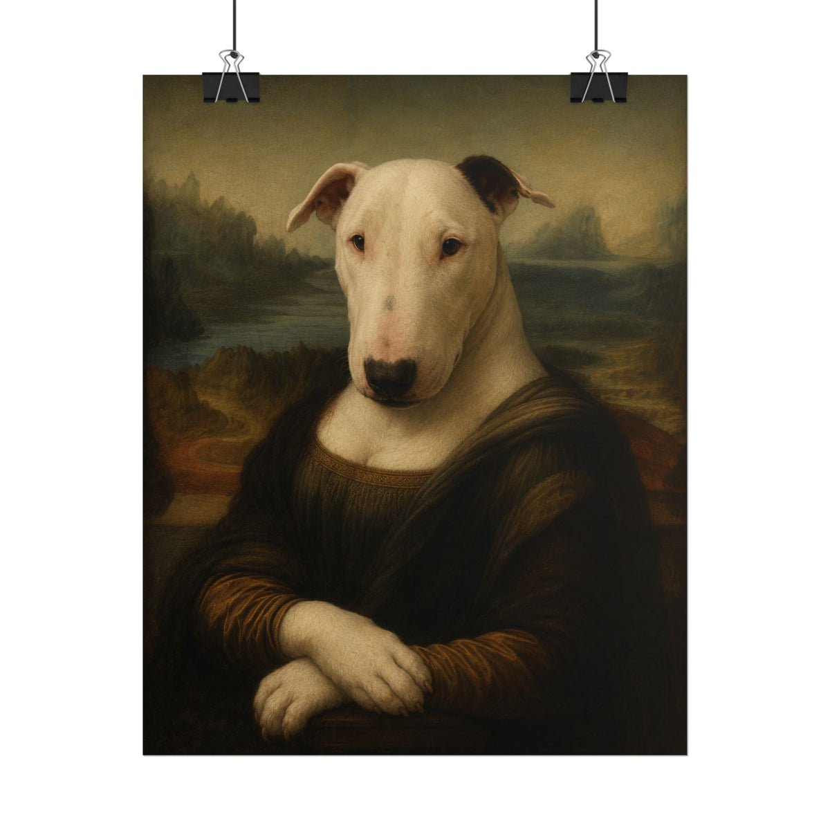 Bull Terrier Mona Lisa — after Leonardo da Vinci, c.1503 | Poster