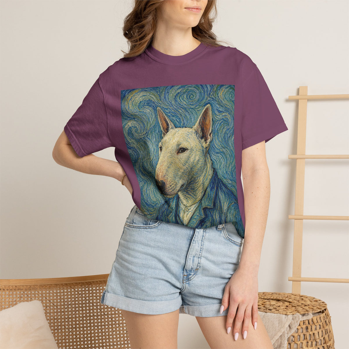 Bull Terrier Self-Portrait — after Vincent van Gogh, 1889 | Garment-Dyed Tee