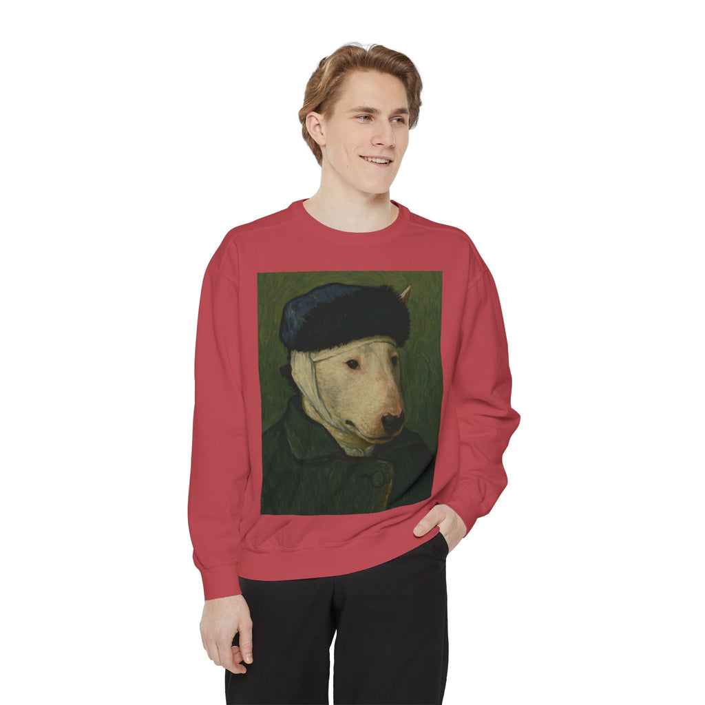 Bull Terrier Self-Portrait with Bandaged Ear — after Vincent van Gogh, 1889 | Crewneck
