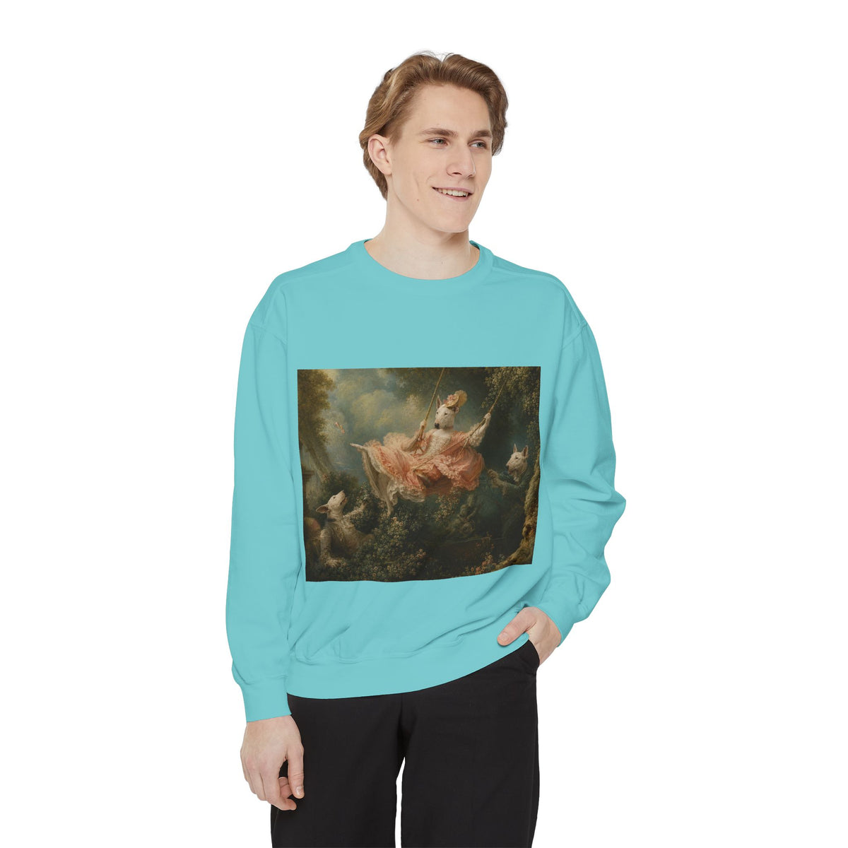 Bull Terrier The Swing — after Jean-Honore Fragonard, 1767 | Crewneck