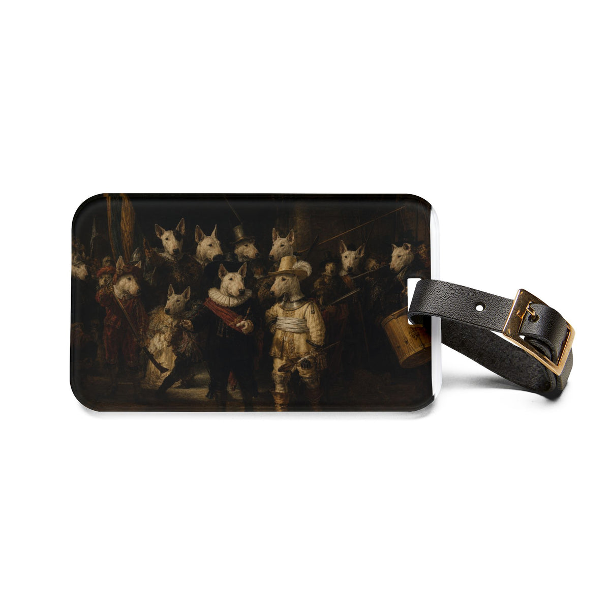 Bull Terrier The Night Watch — after Rembrandt van Rijn, 1642 | Luggage Tag