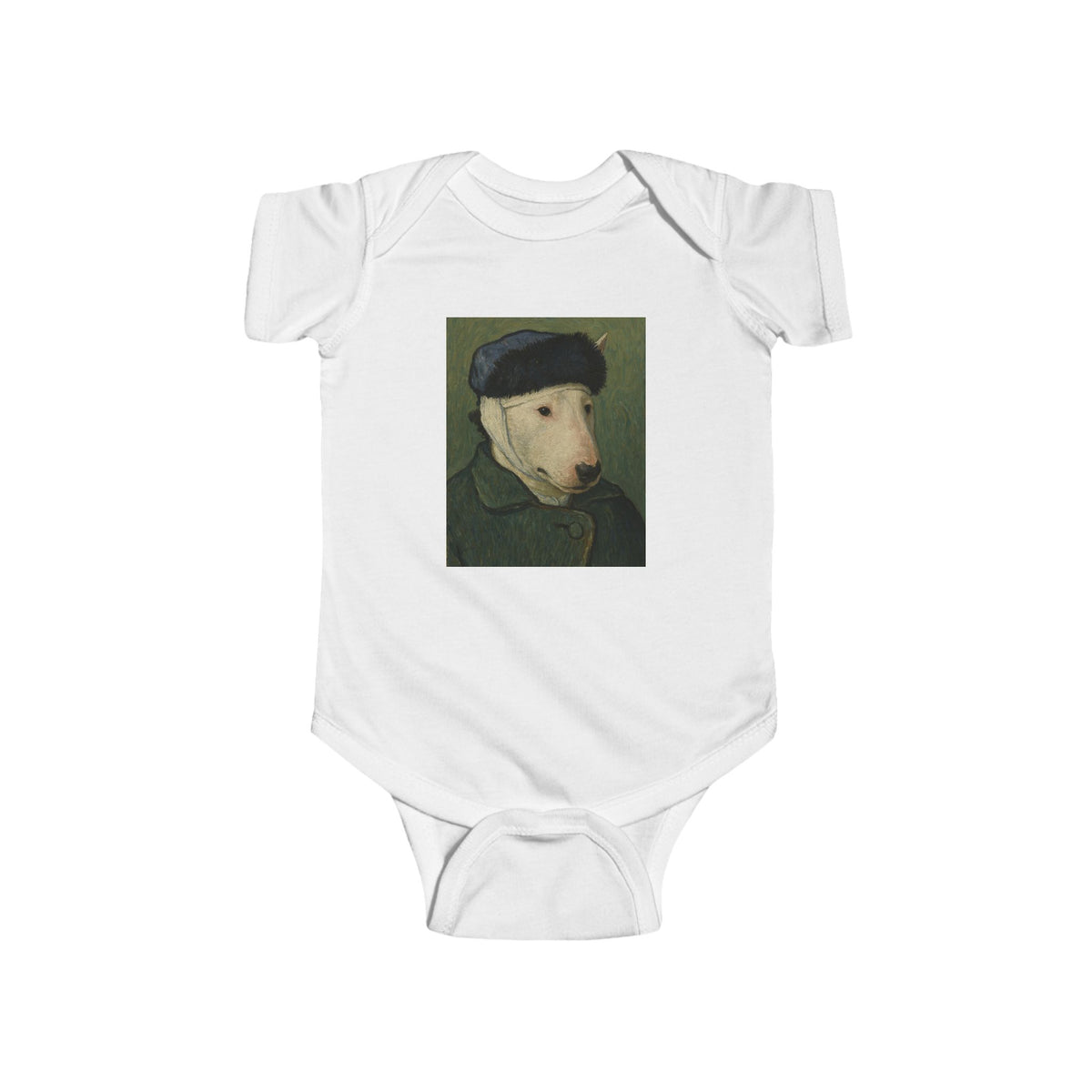 Bull Terrier Self-Portrait with Bandaged Ear — after Vincent van Gogh, 1889 | Bodysuit