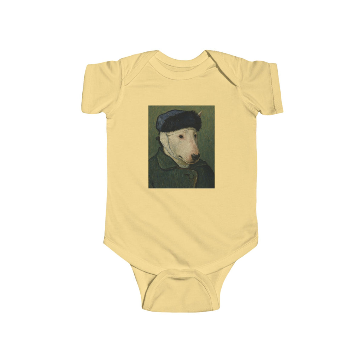 Bull Terrier Self-Portrait with Bandaged Ear — after Vincent van Gogh, 1889 | Bodysuit