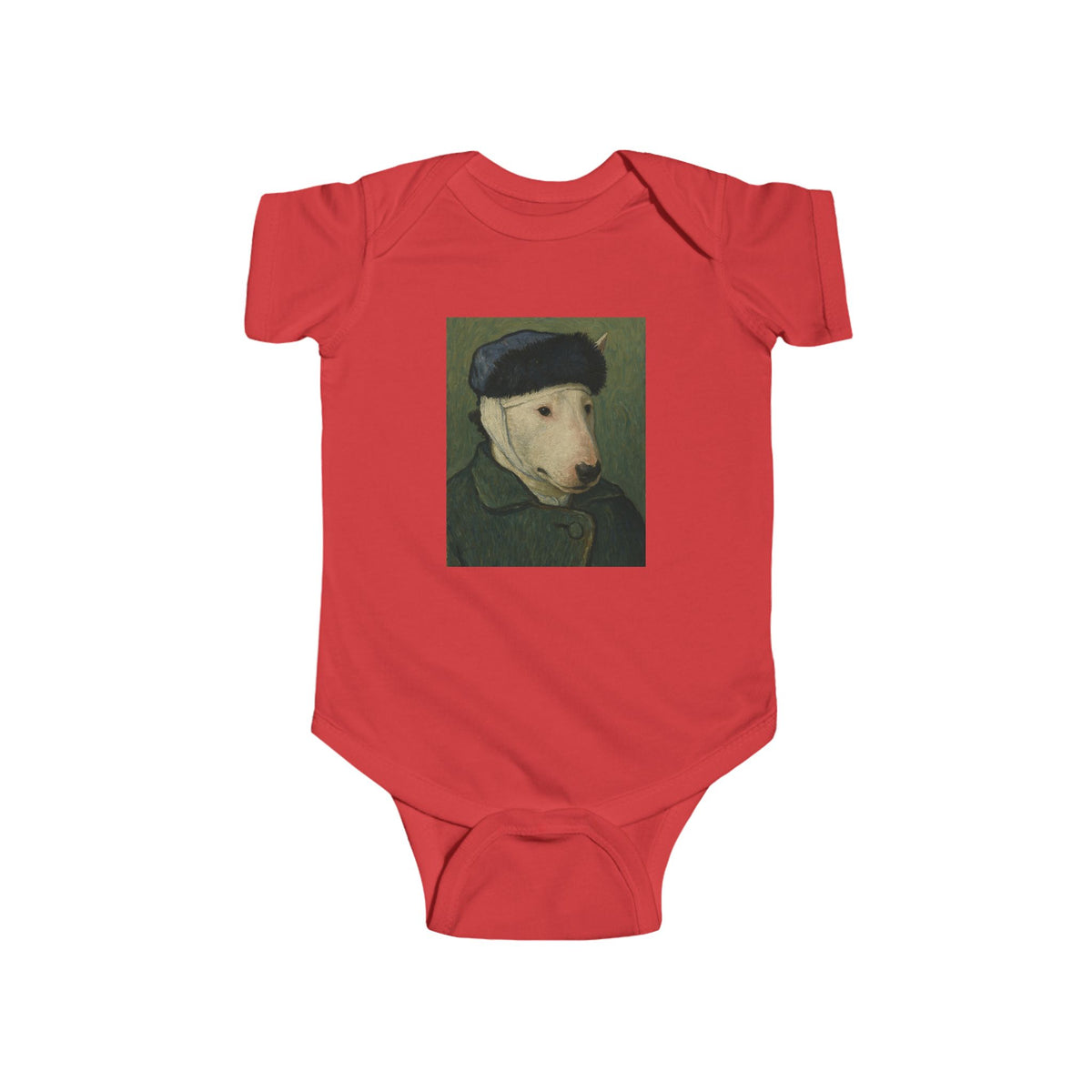 Bull Terrier Self-Portrait with Bandaged Ear — after Vincent van Gogh, 1889 | Bodysuit