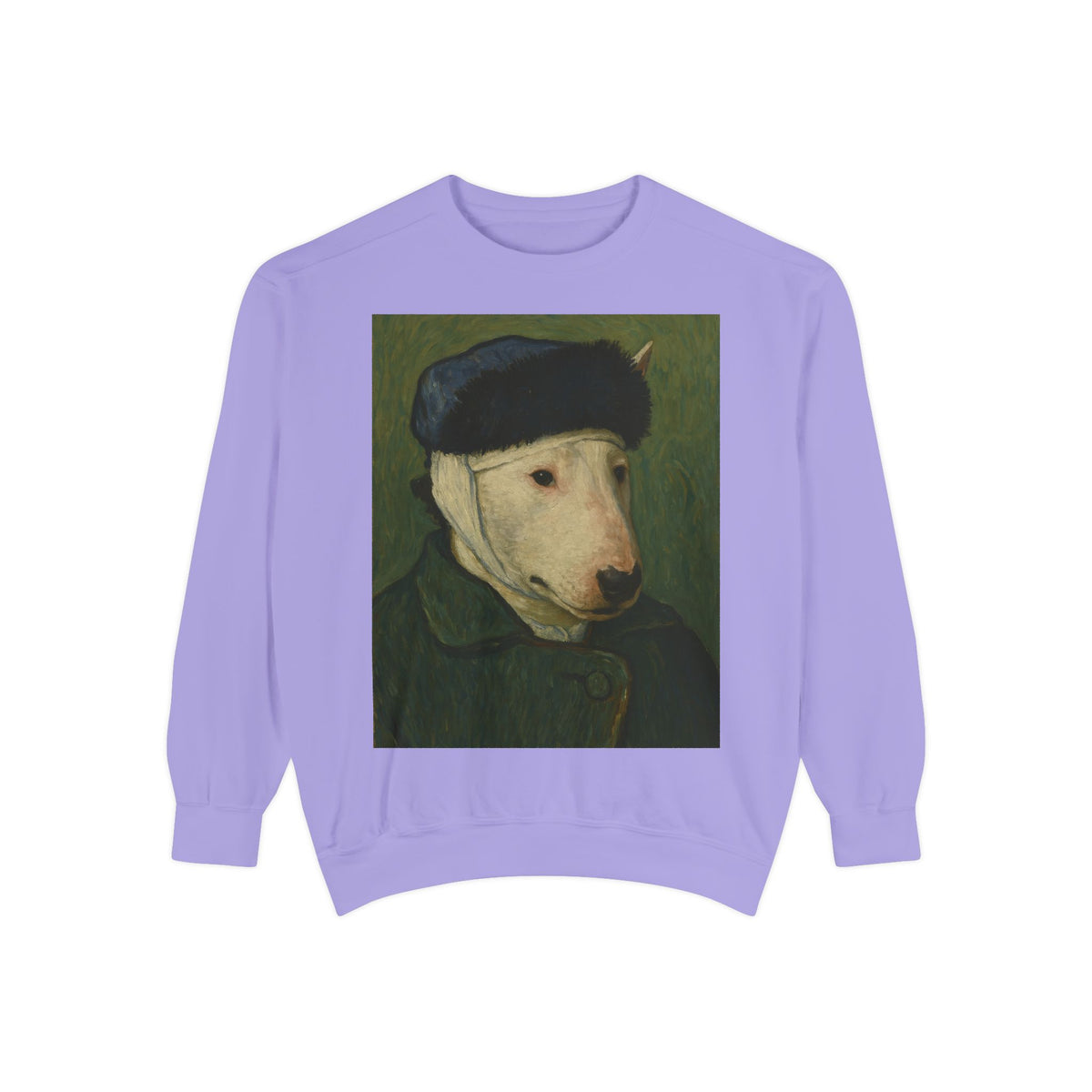 Bull Terrier Self-Portrait with Bandaged Ear — after Vincent van Gogh, 1889 | Crewneck