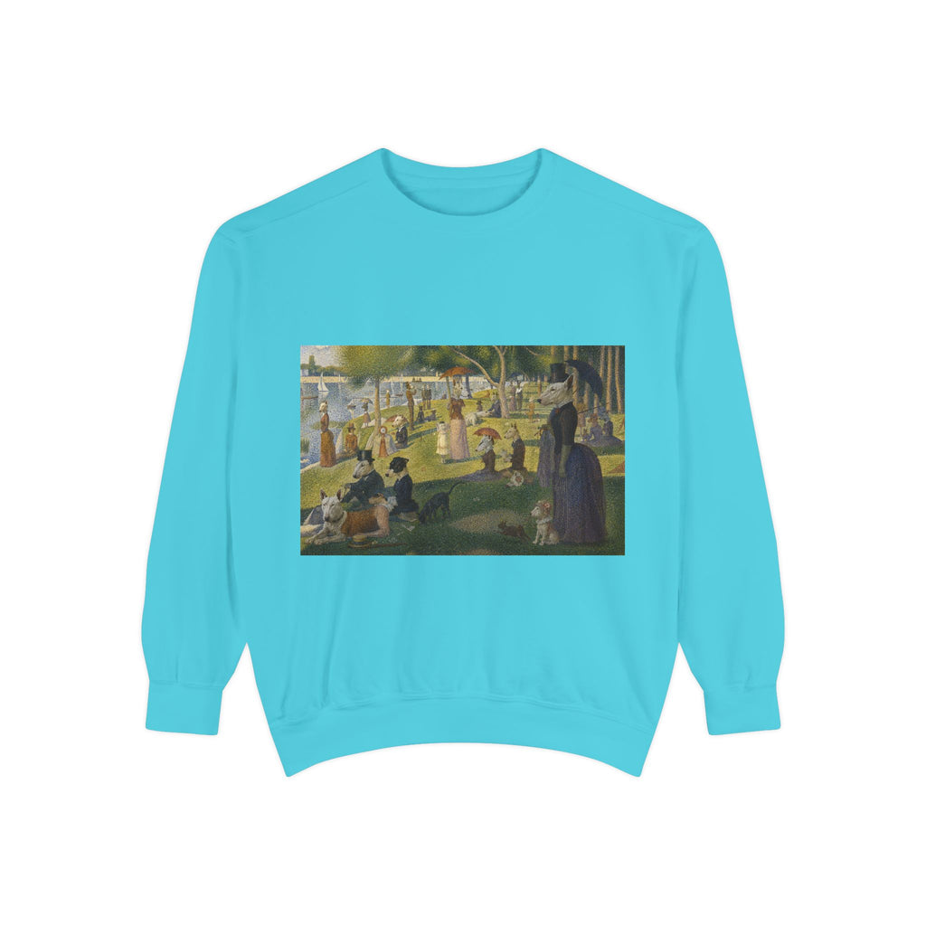 Bull Terrier A Sunday Afternoon on La Grande Jatte — after Georges Seurat, 1886 | Crewneck