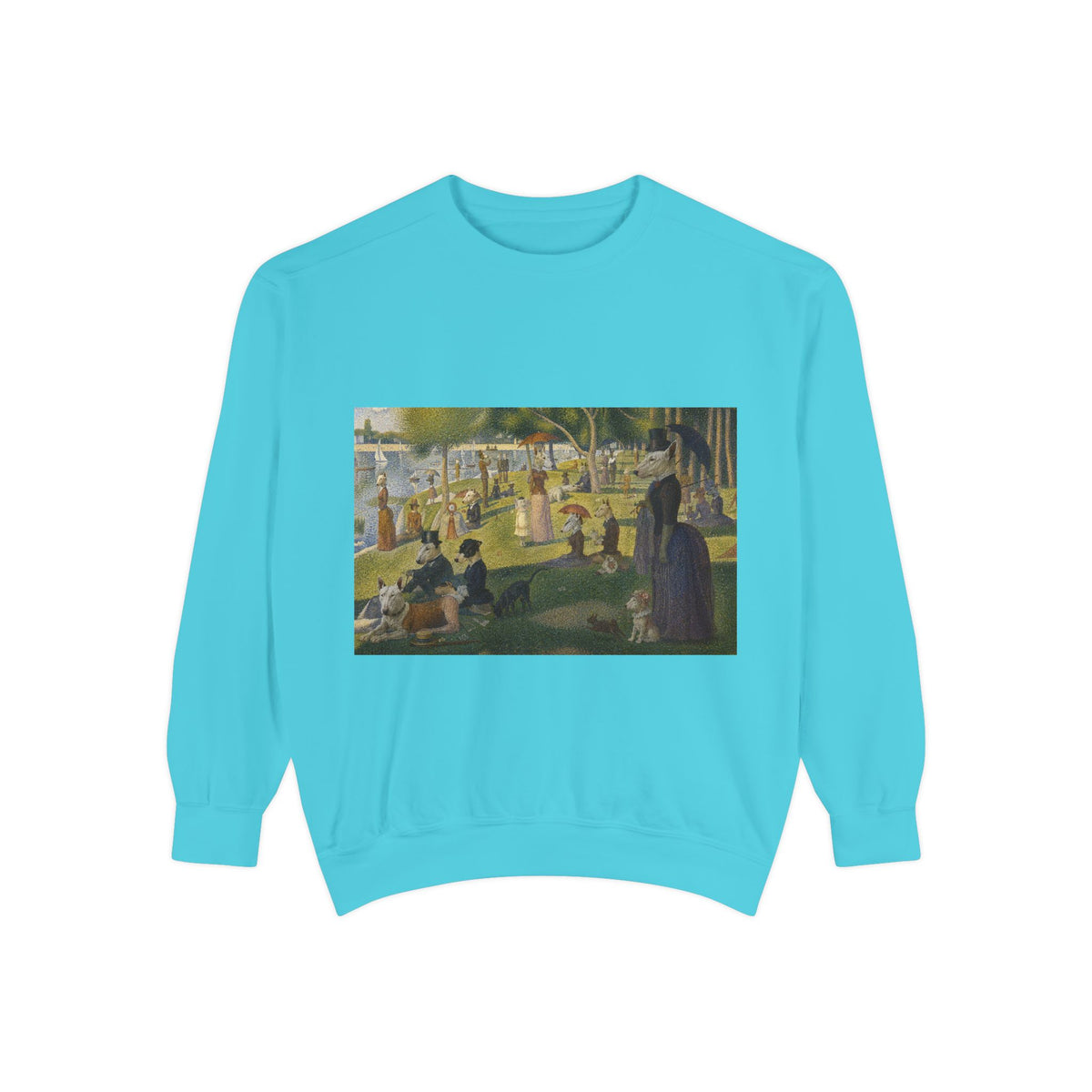 Bull Terrier A Sunday Afternoon on La Grande Jatte — after Georges Seurat, 1886 | Crewneck