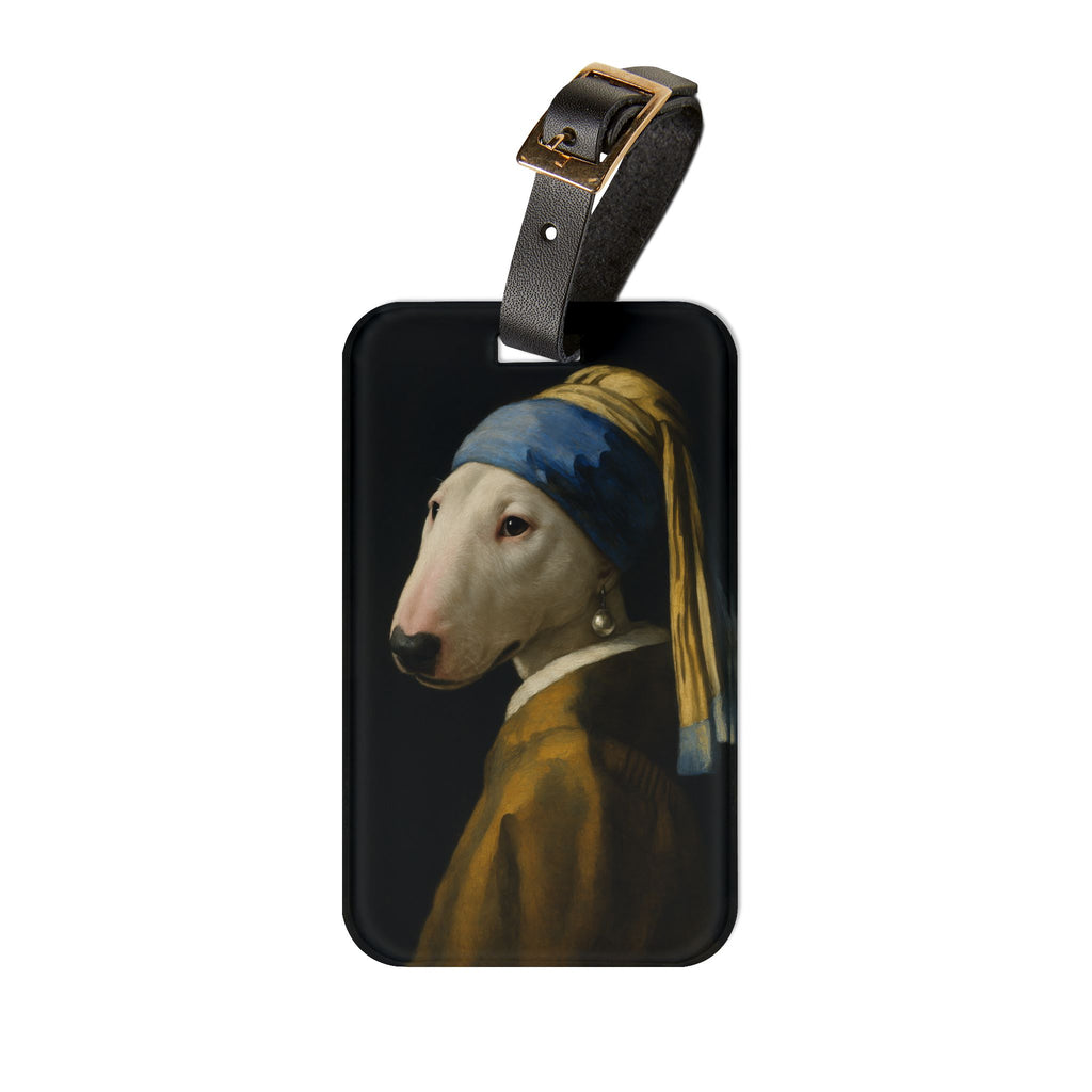 Bull Terrier Girl with a Pearl Earring — after Johannes Vermeer, c.1665 | Luggage Tag