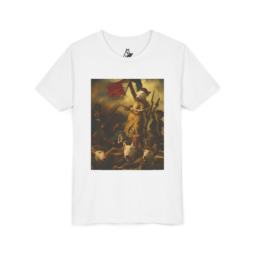 Bull Terrier Liberty Leading the People — after Eugene Delacroix, 1830 | Youth Tee