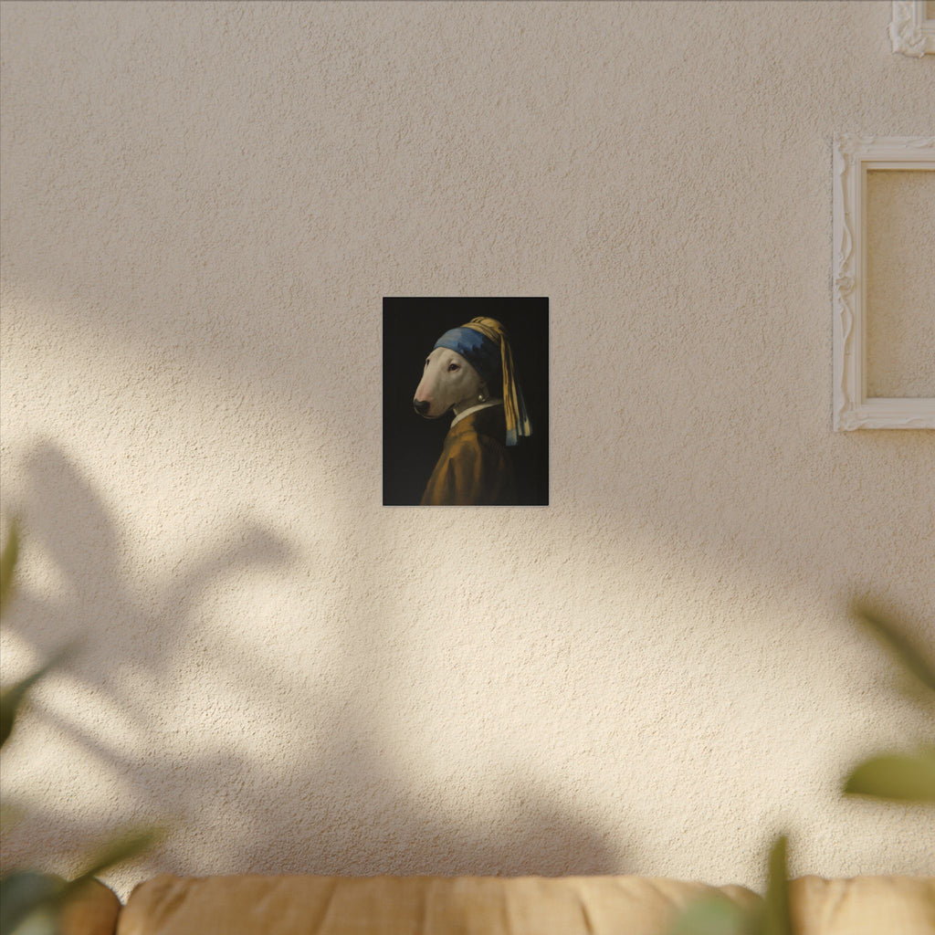 Bull Terrier Girl with a Pearl Earring — after Johannes Vermeer, c.1665 | Canvas