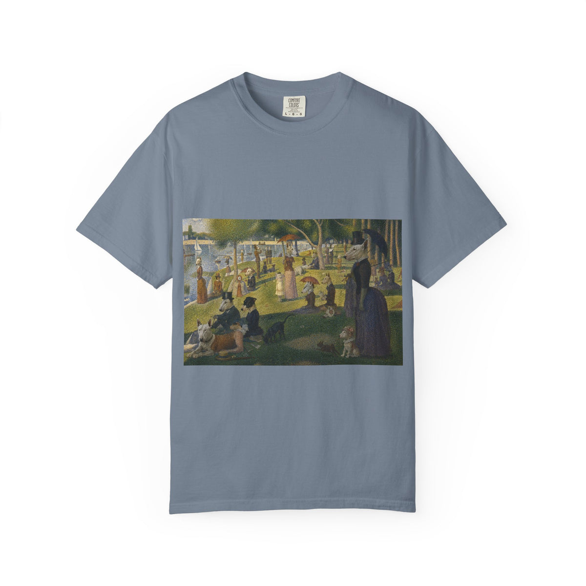Bull Terrier A Sunday Afternoon on La Grande Jatte — after Georges Seurat, 1886 | Garment-Dyed Tee