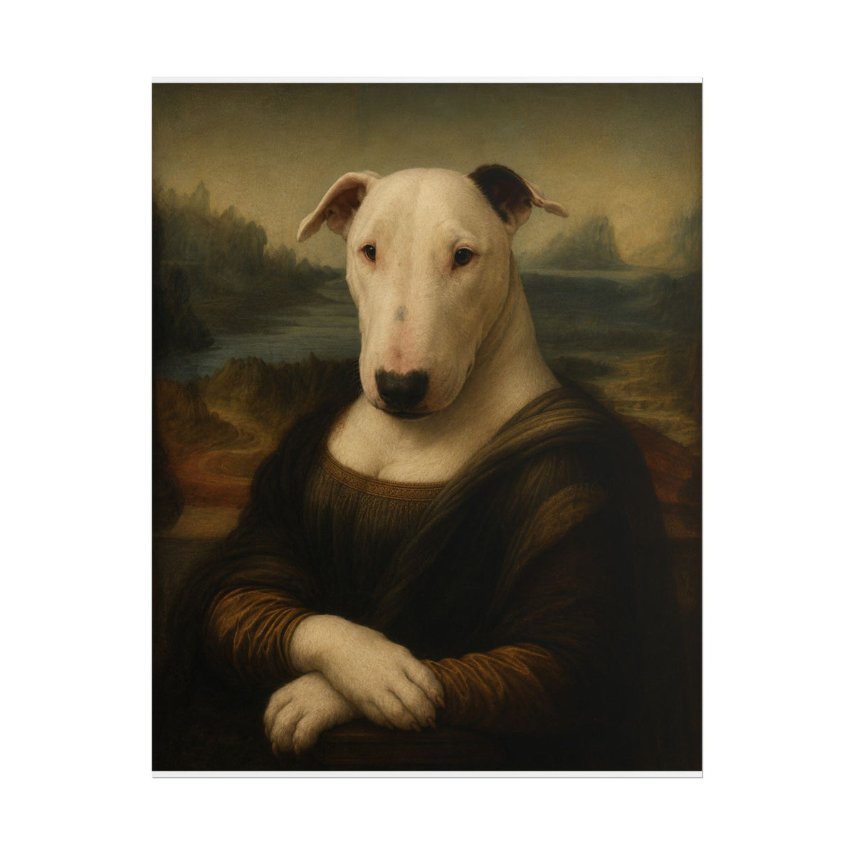 Bull Terrier Mona Lisa — after Leonardo da Vinci, c.1503 | Poster