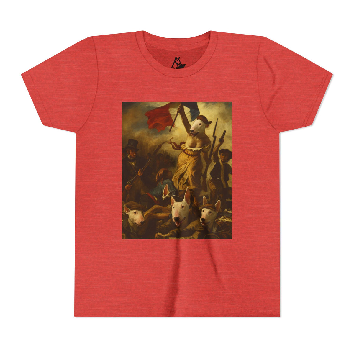 Bull Terrier Liberty Leading the People — after Eugene Delacroix, 1830 | Youth Tee