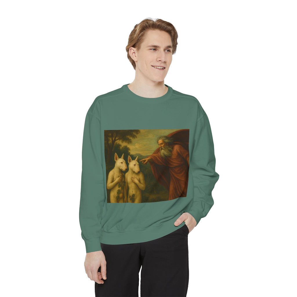 Bull Terrier The Rebuke of Adam and Eve — after Domenichino, 1626 | Crewneck