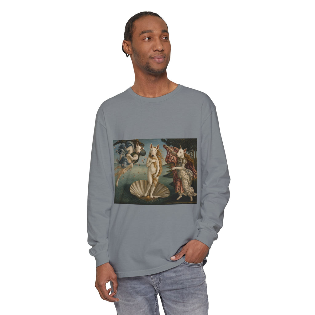 Bull Terrier The Birth of Venus — after Sandro Botticelli, c.1485 | Long Sleeve