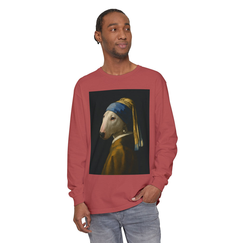 Bull Terrier Girl with a Pearl Earring — after Johannes Vermeer, c.1665 | Long Sleeve