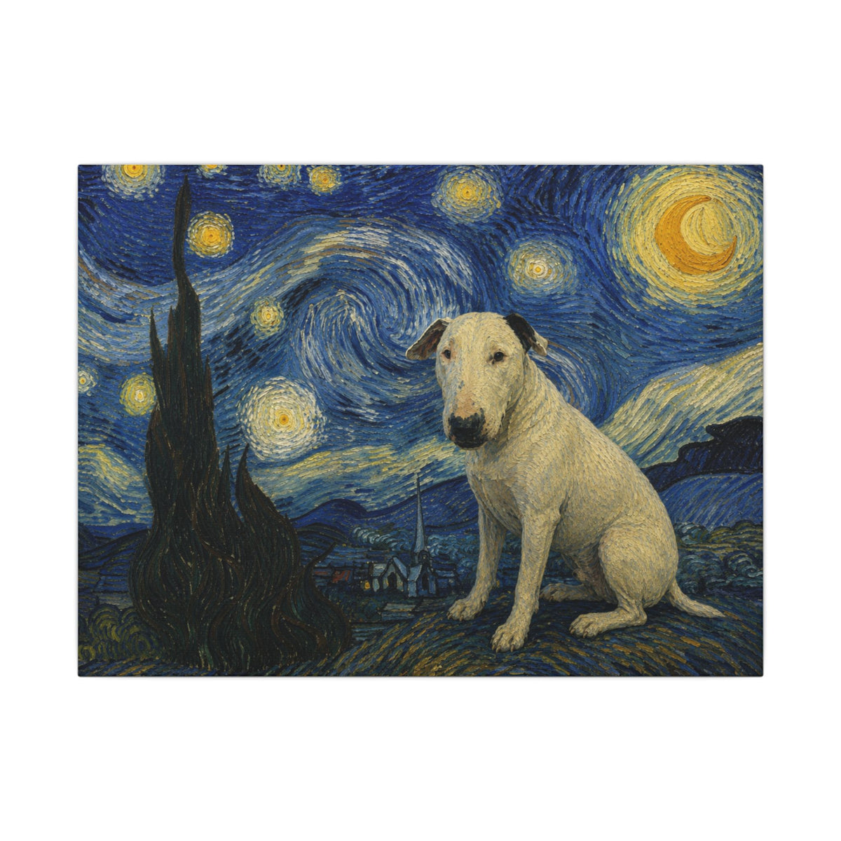 Bull Terrier The Starry Night — after Vincent van Gogh, 1889 | Canvas