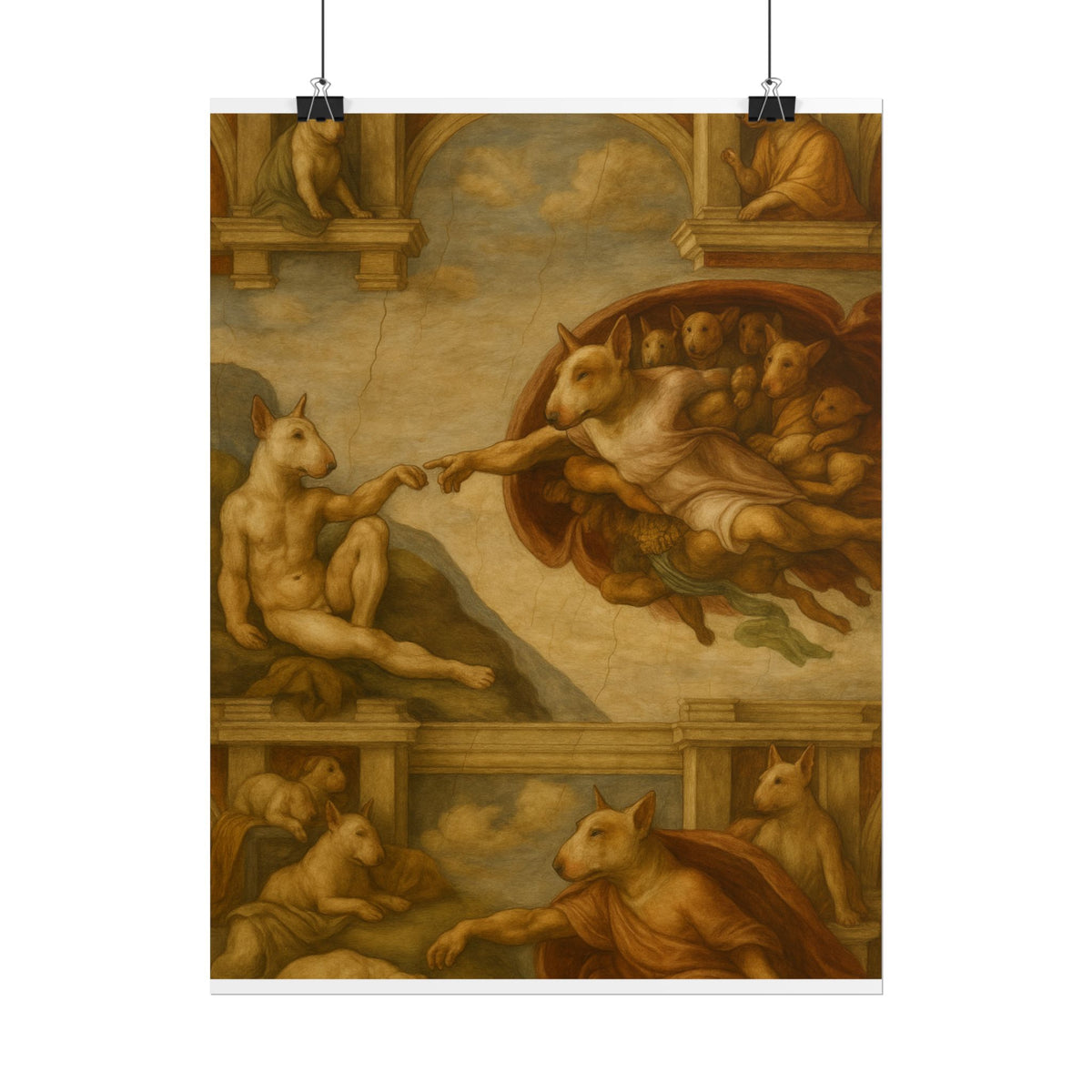 Bull Terrier The Creation Of Adam — after Michelangelo, 1512 | Print